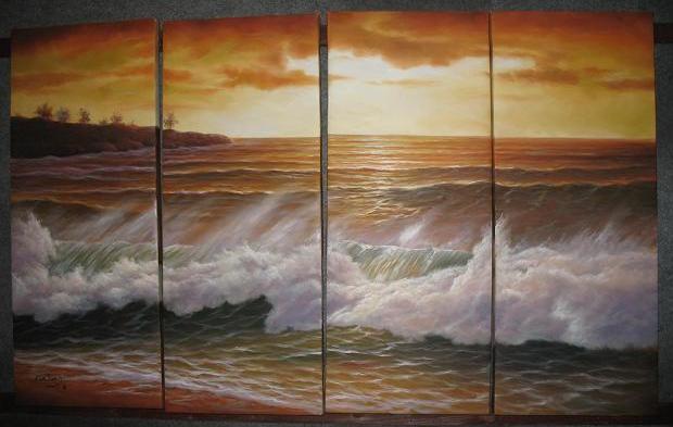 Dafen Oil Painting on canvas ocean wave -set497